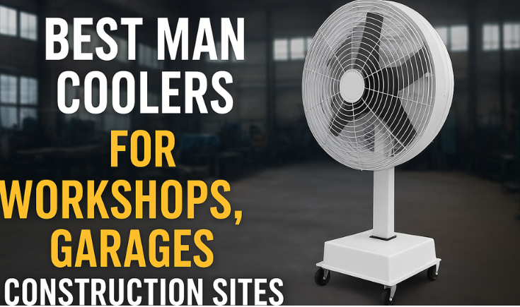 Best Man Coolers for Workshops, Garages, and Construction Sites | Heavy-Duty Cooling Solution Industrial man cooler on wheels for workshops, garages, and construction sites