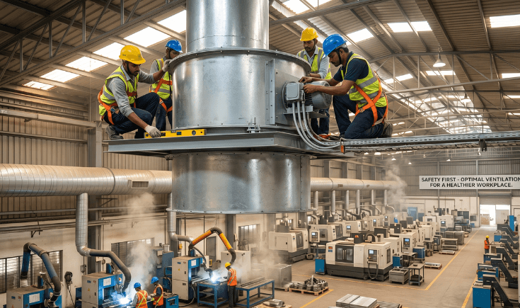 Industrial Exhaust Fan Installation in Manufacturing Facility India
